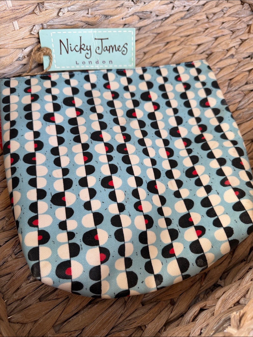 Blue Geometric Cosmetic Pouch